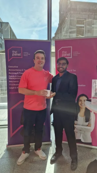 Trinity Business School Employer Fair AirPod winner Shitkanth Debata